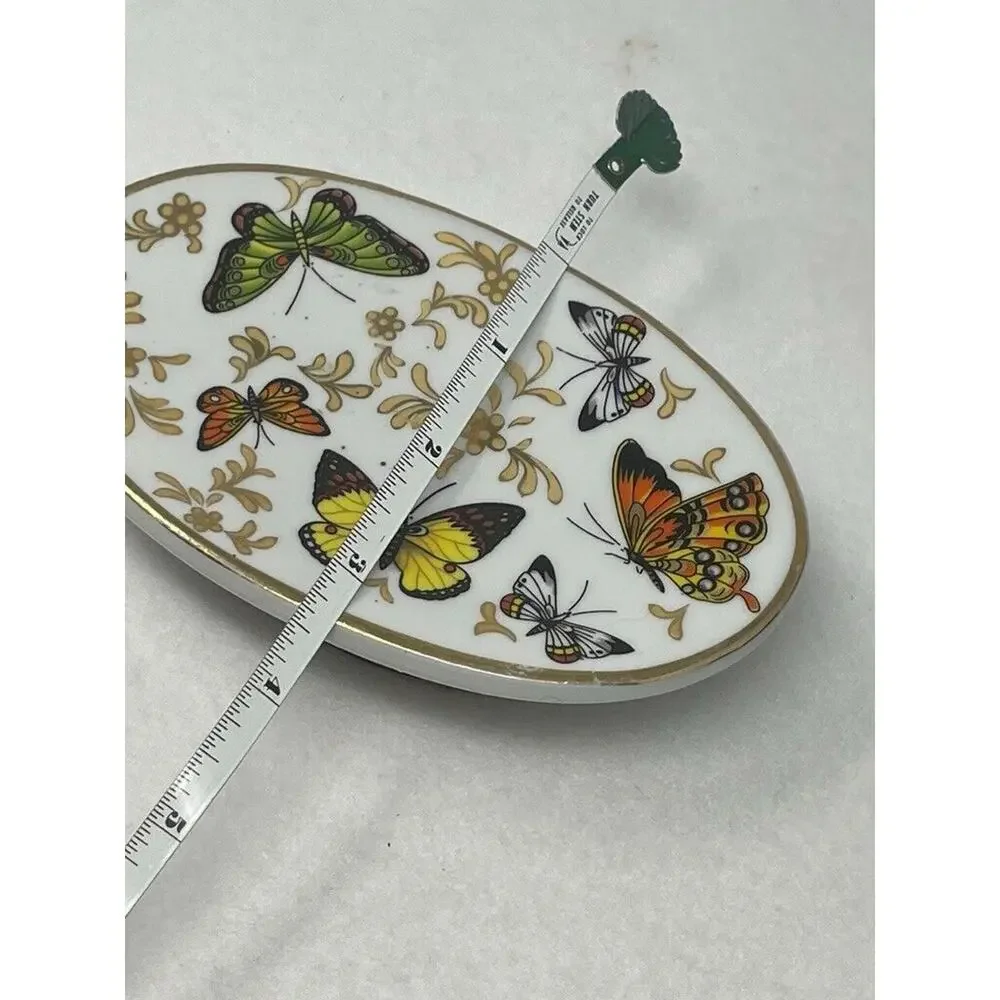 Butterfly‎ Porcelain Soap Dish Cottage Core Gold Gilt Formalities by Baum Bros